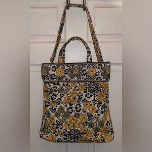 Vera Bradley Large Floral Quilted Tote Bag - Yellow and Black